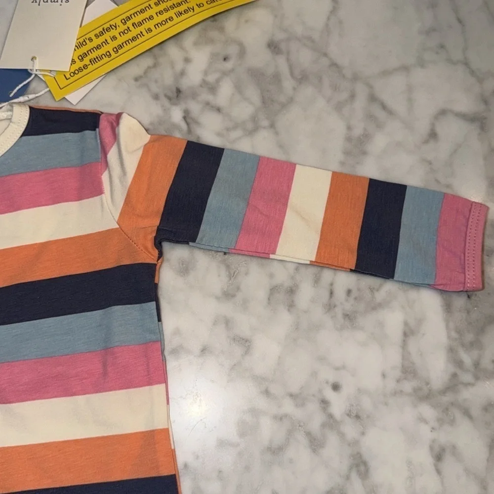 NWT MAGNETIC ME STRIPPED ORGANIC COTTON FOOTIE 9/12M